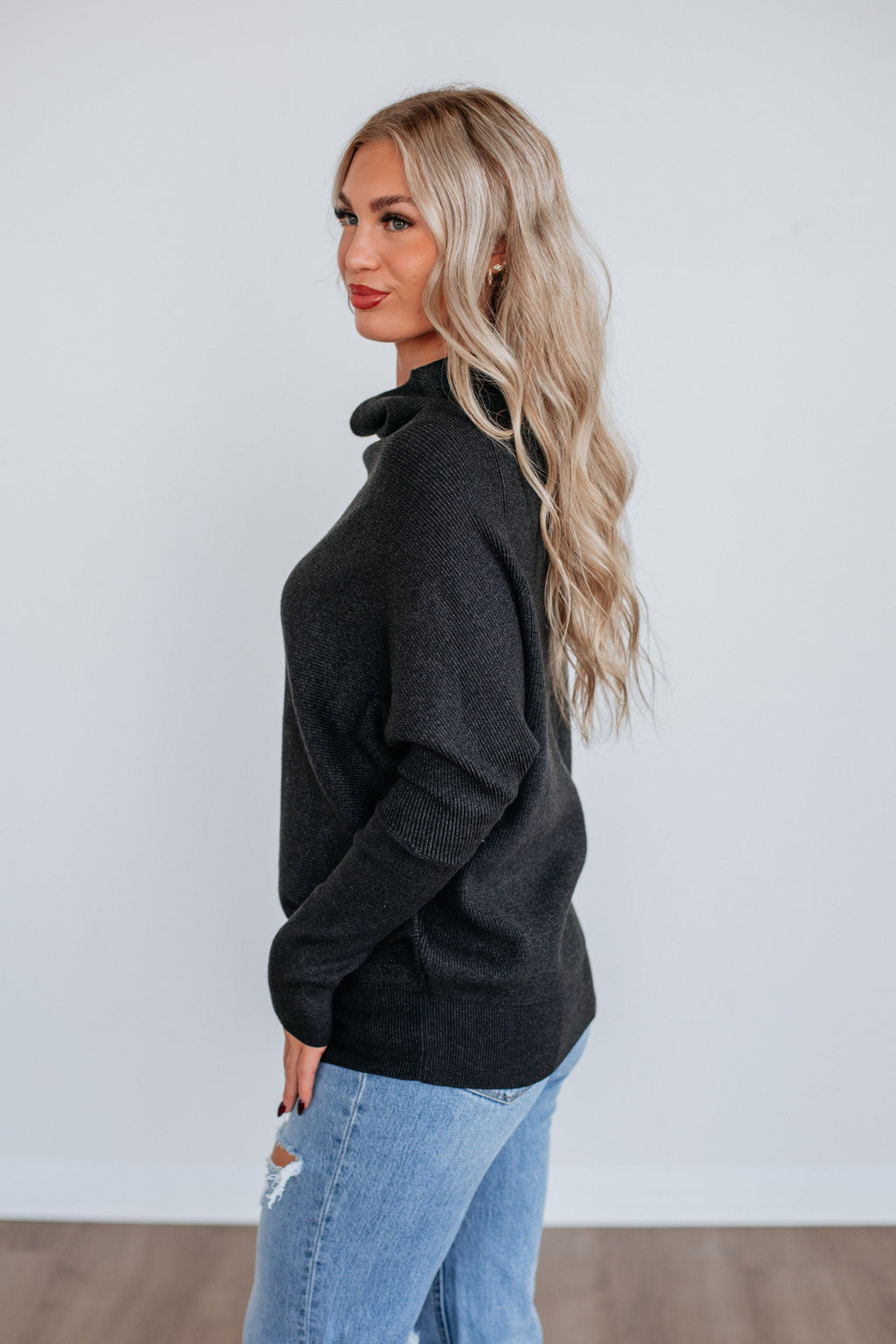 Gretchen Dolman Sweater - Charcoal