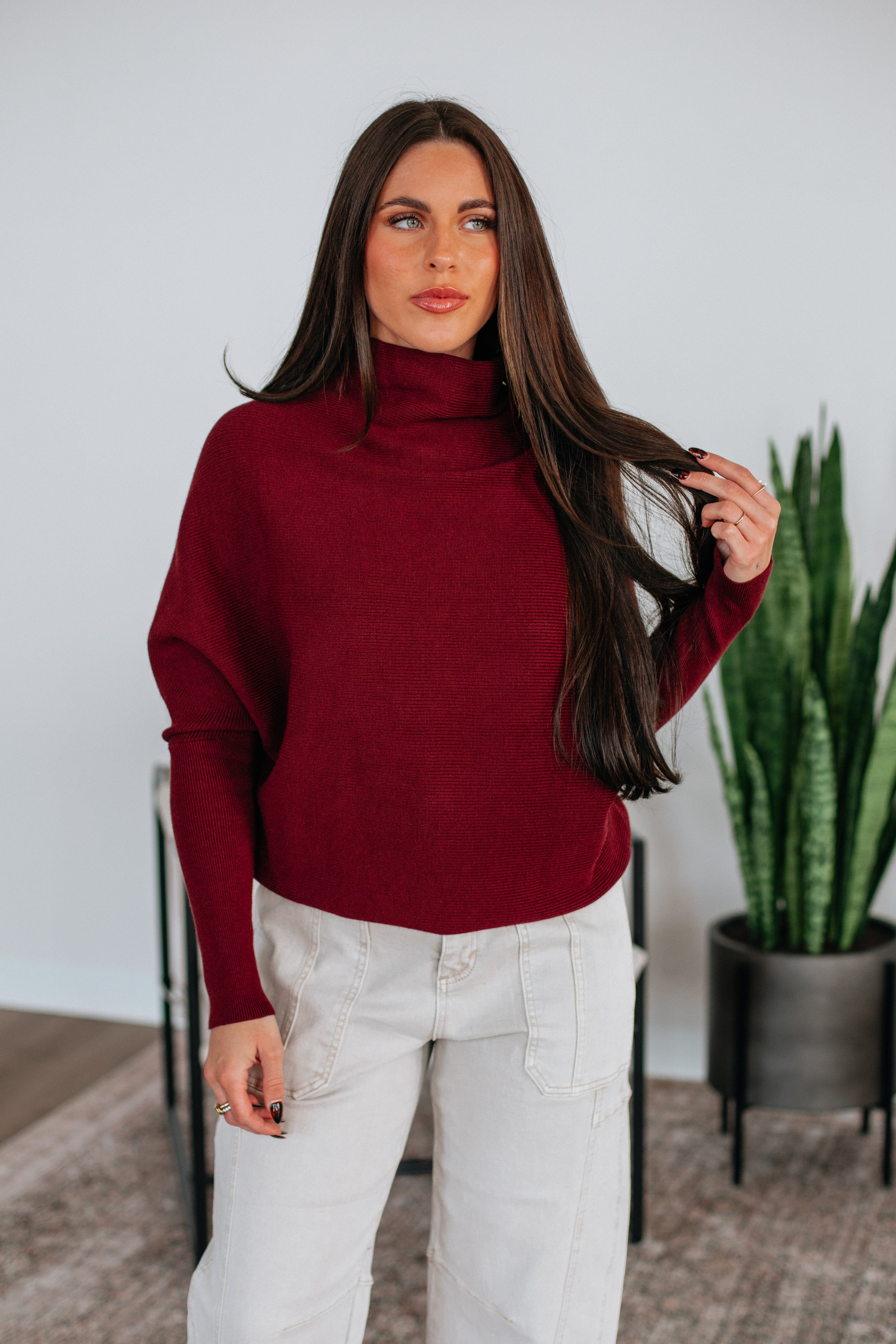 Gretchen Dolman Sweater - Mulberry