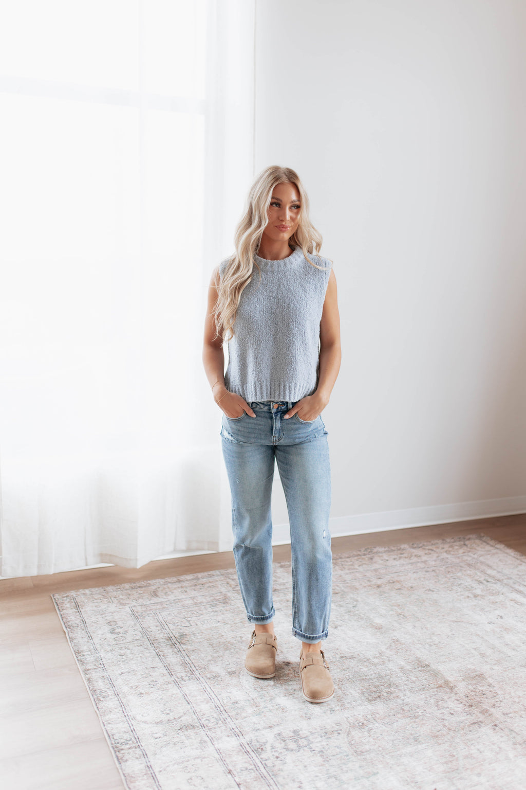 Lyndon Sweater Vest - Powder Blue