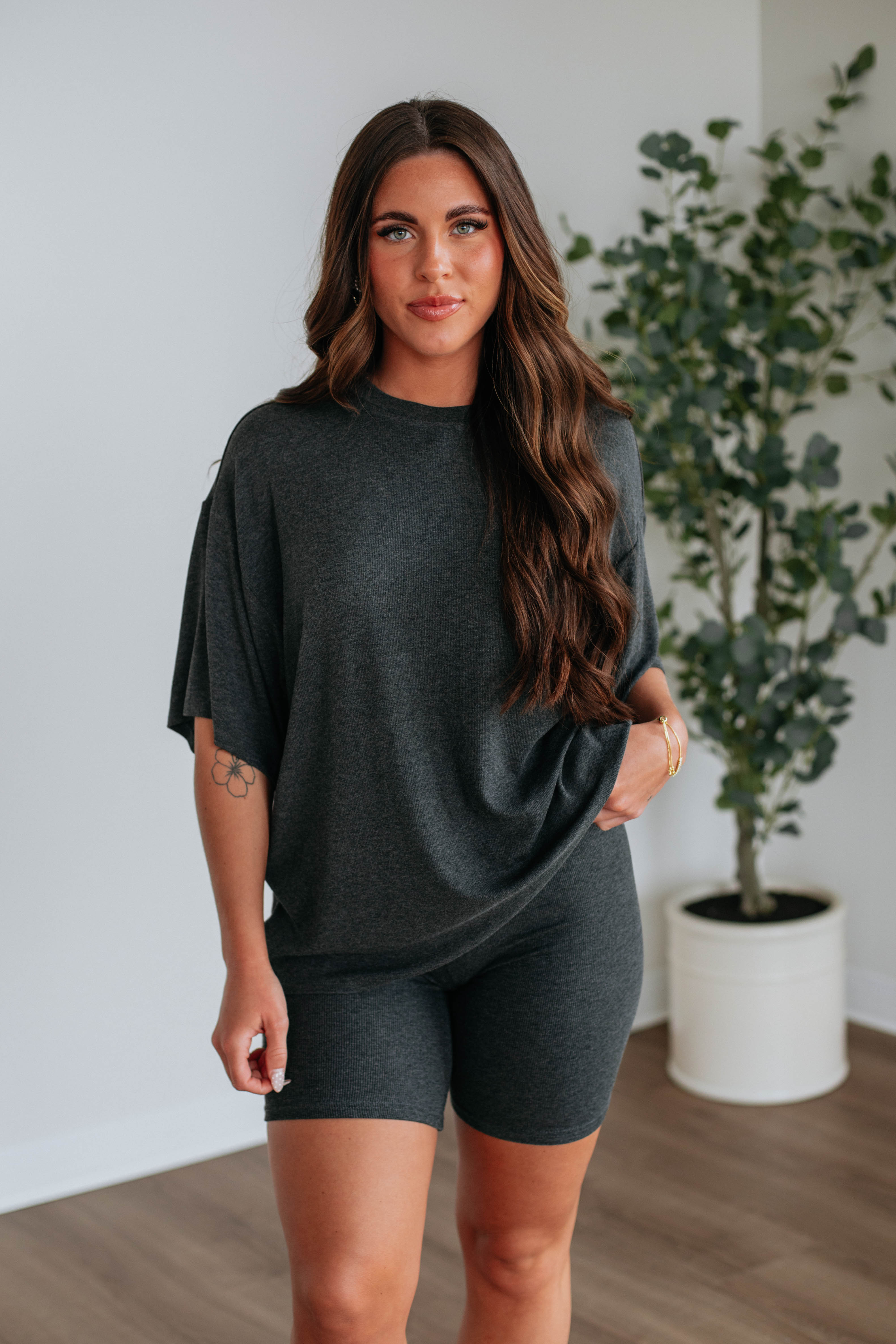 Kaylor Biker Shorts - Charcoal