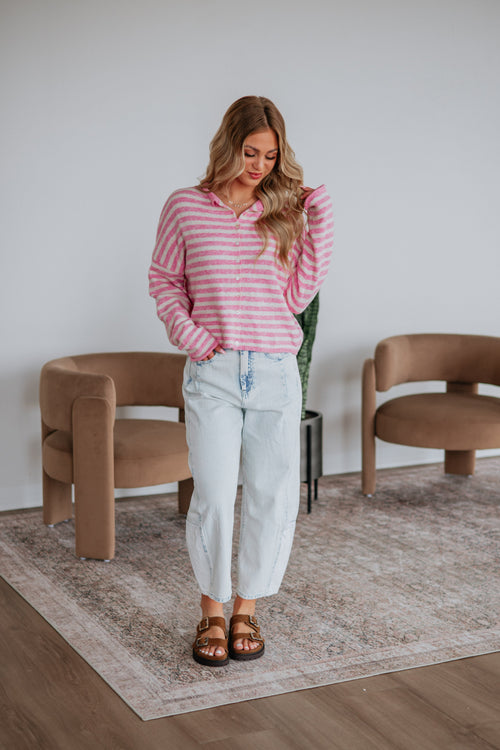 Brooke Striped Cardigan - Taffy Mix