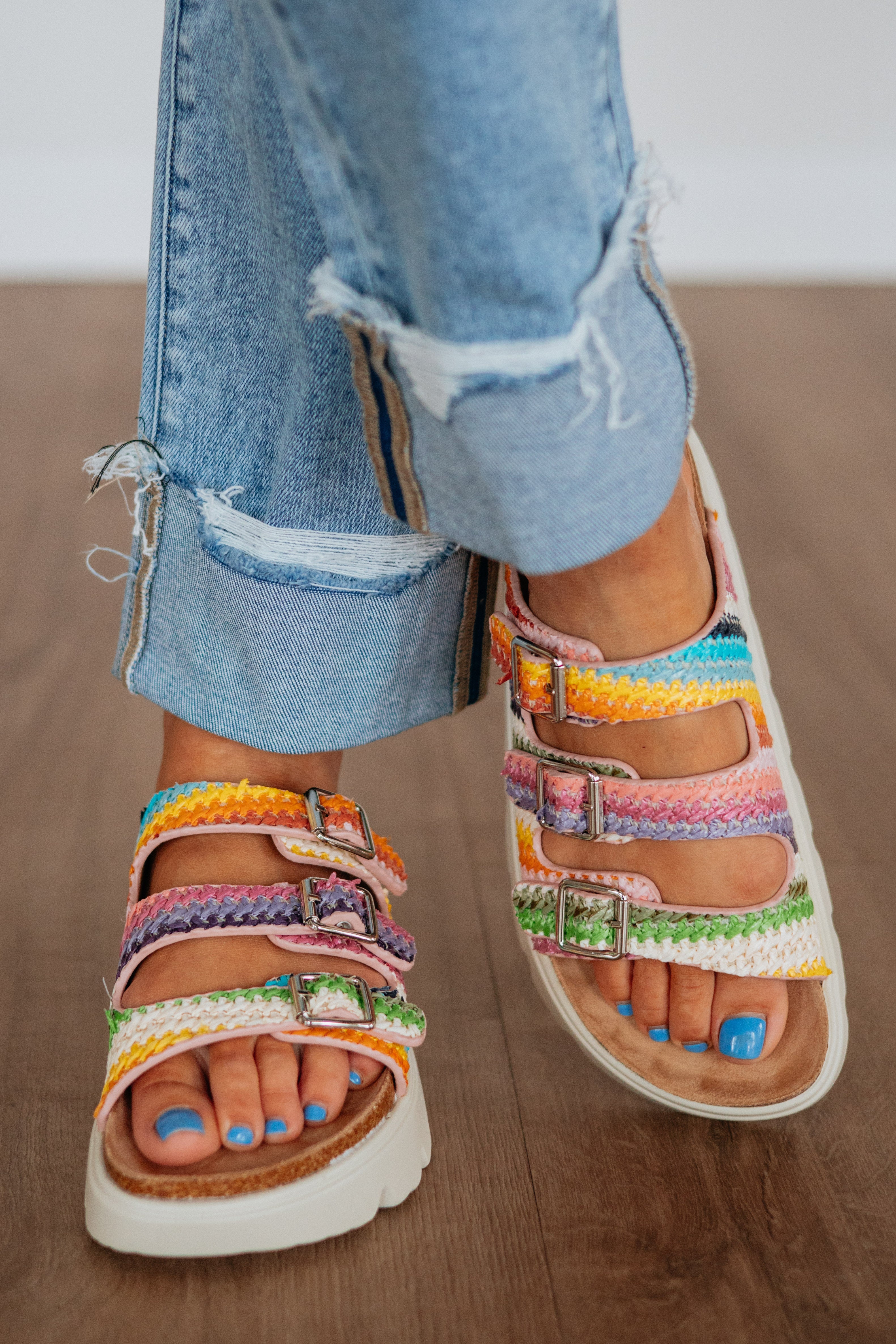 Vibrant Getaway Platform Sandals